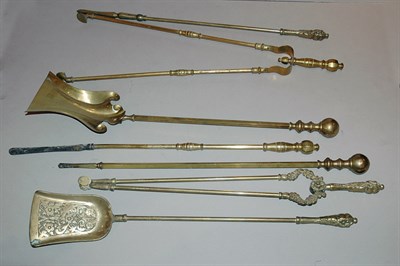 Lot 3175 - Miscellaneous Group of Brass Fireplace Tools