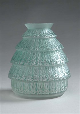 Lot 2182 - R. Lalique Mold Blown Glass Ferrieres Vase...