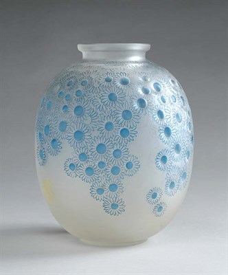 Lot 2183 - R. Lalique Mold Blown Glass Marguerites Vase...