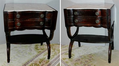 Lot 3183 - Pair of Neoclassical Style Marble Top Mahogany...