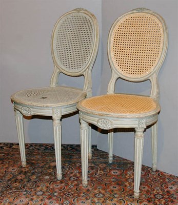 Lot 3245 - Set of Four Louis XVI Style Painted and Caned...