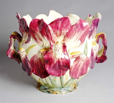 Lot 2211 - Massier Majolica Jardiniere Of globular form,...