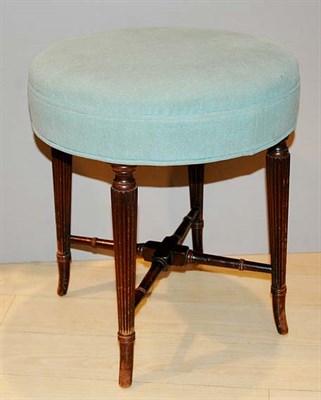 Lot 3396 - Regency Style Upholstered Mahogany Stool...