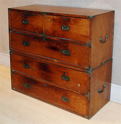 Lot 3469 - Georgian Style Brass Bound Mahogany Campaign...