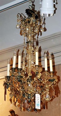 Lot 3510 - Louis XV Style Patinated-Metal and Glass Eight-...