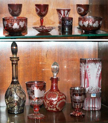 Lot 3592 - Miscellaneous Group of Bohemian Red to Clear...