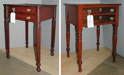Lot 3605 - Two American Mahogany Two-Drawer Side Tables...