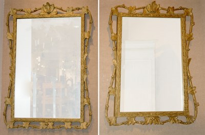 Lot 3619 - Pair of Leaf Decorated Gilt-Wood Mirrors...