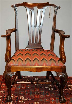 Lot 2287 - George III Mahogany Open Armchair 18th Century...