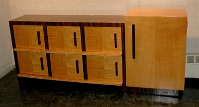 Lot 167 - Zebrawood and Satinwood Asymmetrical...