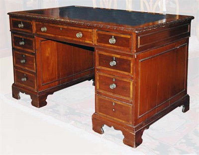 Lot 415 - Georgian Style Leather Top Mahogany...