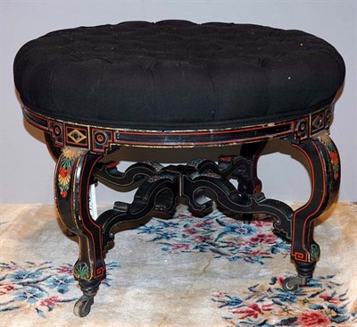Lot 2474 - Napoleon III Parcel Gilt and Painted Stool The...