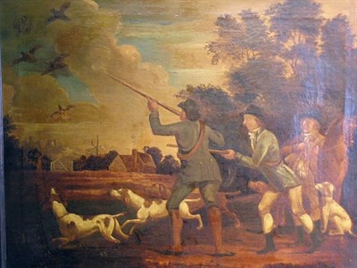 Lot 1009 - British School 19th Century THE DUCK HUNT Oil...