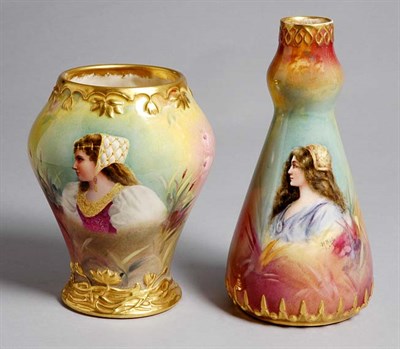 Lot 2210 - Two Royal Bonn Gilt and Polychrome Decorated...