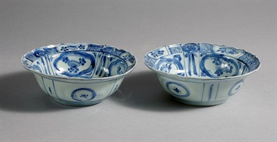 Lot 1108 - Three Chinese Blue and White Kraak Porcelain...