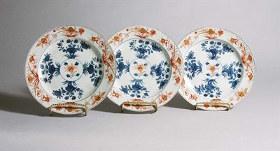 Lot 1107 - Three Chinese Imari Porcelain Plates 18th...