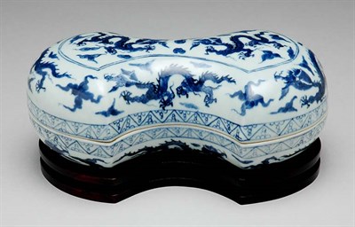 Lot 1202 - Chinese Blue and White Glazed Porcelain Box...