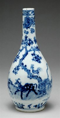 Lot 1294 - Chinese Blue and White Glazed Bottle Vase 18th...
