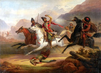 Lot 2017 - Attributed to Janvier Suchodolski Battle with...