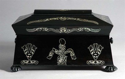 Lot 2105 - Greek Revival Mother-of-Pearl Inlaid Mahogany...