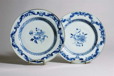 Lot 1124 - Two Chinese Export Blue and White Dishes Early...