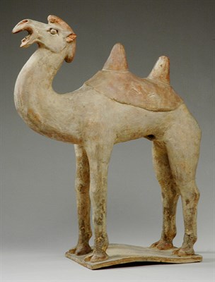 Lot 1147 - Chinese Painted Pottery Figure of a Bactrian...