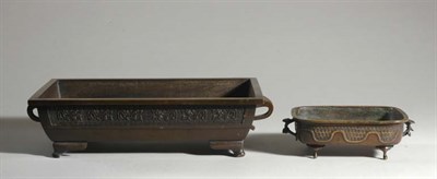 Lot 1242 - Two Chinese Bronze Planters 19th Century The...