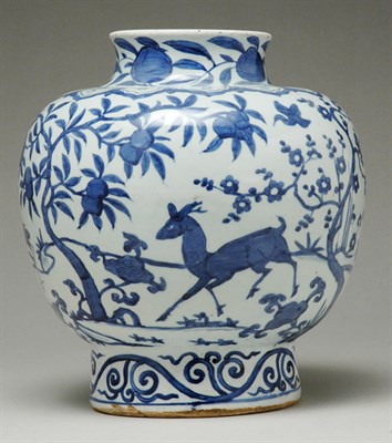 Lot 1230 - Chinese Blue and White Glazed Vase Jiajing Six-...