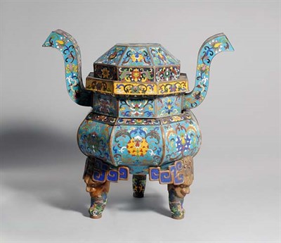 Lot 1307 - Chinese Cloisonne Censer 19th Century Of...
