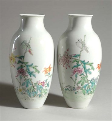 Lot 1409 - Pair of Chinese Enameled Porcelain Vases Early...