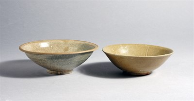 Lot 1137 - Two Chinese Celadon Glazed Porcelain Bowls...