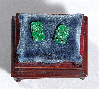 Lot 1347 - Pair of Chinese Jade Miniature Pendants Each...
