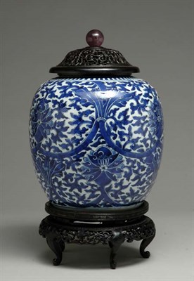 Lot 1114 - Chinese Blue and White Glazed Porcelain Vase...