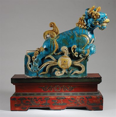 Lot 1212 - Chinese Glazed Tileworks Figure of a Foo Lion...