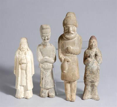 Lot 1146 - Four Chinese Pottery Figures of Attendants Sui...