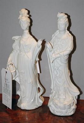 Lot 410A - Pair of Blanc de Chine Porcelain Figures of...