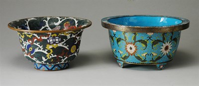 Lot 1303 - Two Chinese Cloisonne Bowls 19th Century...