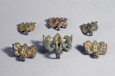 Lot 1143 - Six Chinese Gilt-Bronze Chariot Fittings...