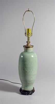 Lot 1158 - Chinese Celadon Vase Ming Dynasty Mounted as a...