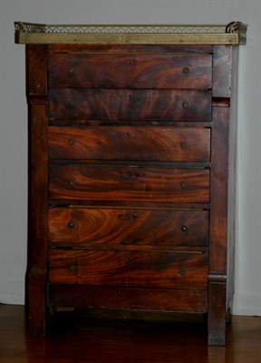 Lot 2384 - Late Louis XVI Mahogany Diminutive Chest of...