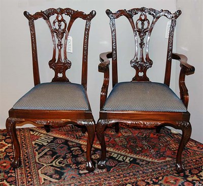 Lot 470 - Set of Six Georgian Style Mahogany Dining...