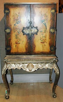 Lot 399 - Continental Floral and Bird Decorated Painted...