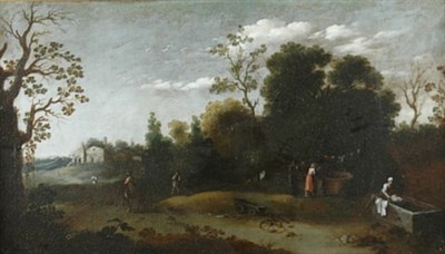 Lot 2044 - Circle of Gottfried Wals A Rider Passing...