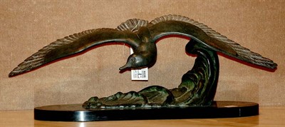 Lot 2519 - Art Deco Style Green Patinated-Metal Figure of...