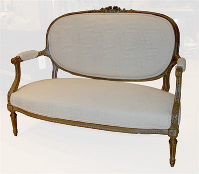 Lot 136 - Louis XVI Style Upholstered Painted Loveseat...