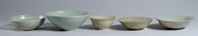 Lot 1071 - Five Korean Celadon Bowls Koryo Dynasty and...