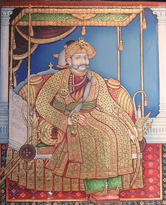 Lot 4035 - Indian School 20th Century An Enthroned...