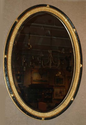 Lot 238 - Georgian Style Parcel Gilt and Ebonized Oval...