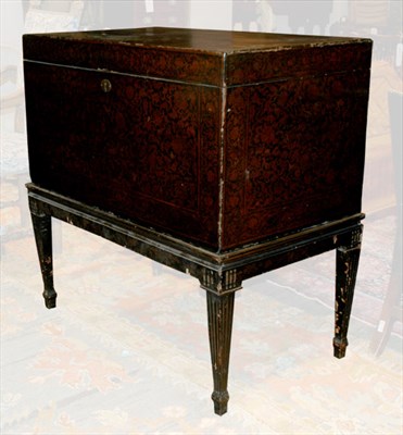 Lot 2390 - Chinese Export Gilt Decorated Black Lacquered...