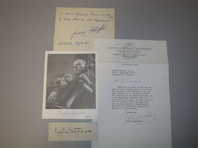 Lot 3002 - [AUTOGRAPHS] CASALS, PABLO. Photograph signed...